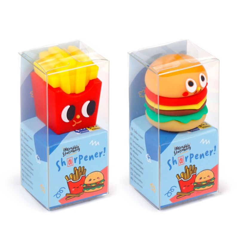 PENCIL SHARPENER FAST FOOD BURGERS & FRIES DISPLAY /24