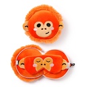 RELAXEAZZZ 2 IN 1 TRAVEL PILLOW & SLEEPING MASK ADORAMALS ORANGUTAN