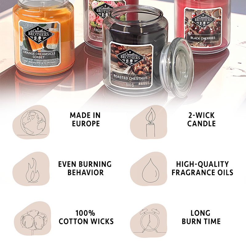 CANDLE BROTHERS BLACK CHERRIES SCENTED CANDLE 510g