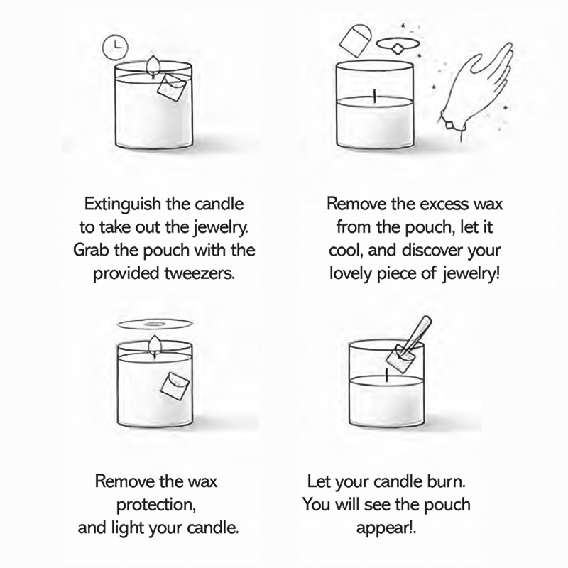 BOUGIE BIJOU PHOTOPHORES "CHANCE" WITH NECKLACE & NATURAL STONE