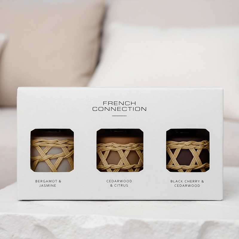 FRENCH CONNECTION WOVEN AROMA DIFFUSERS GIFT SET 3 X 50ML
