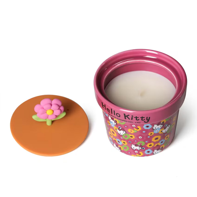 HELLO KITTY SPRING CANDLE REUSABLE PLANT POT ROSE&CHERRY BLOSSOM 130G