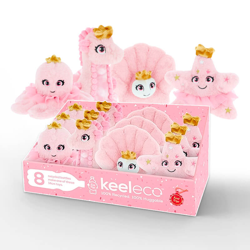 KEELECO PINK SEALIFE 14CM COUNTER DISPLAY 12pcs