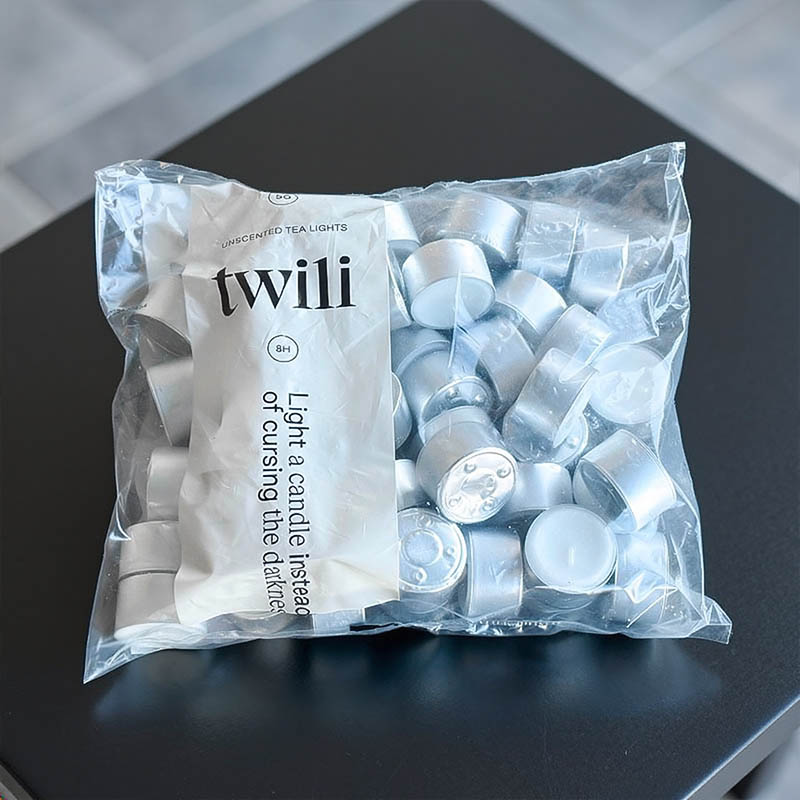 TWILI UNSCENTED TEA LIGHTS 8 HOURS 50pcs