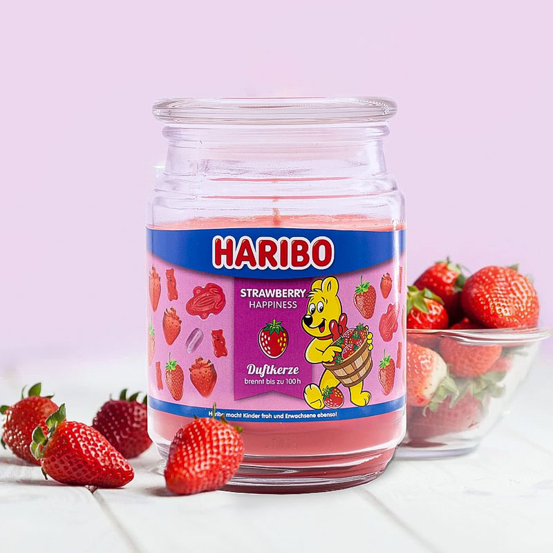 HARIBO STRAWBERRY HAPPINESS SCENTED CANDLE 510g