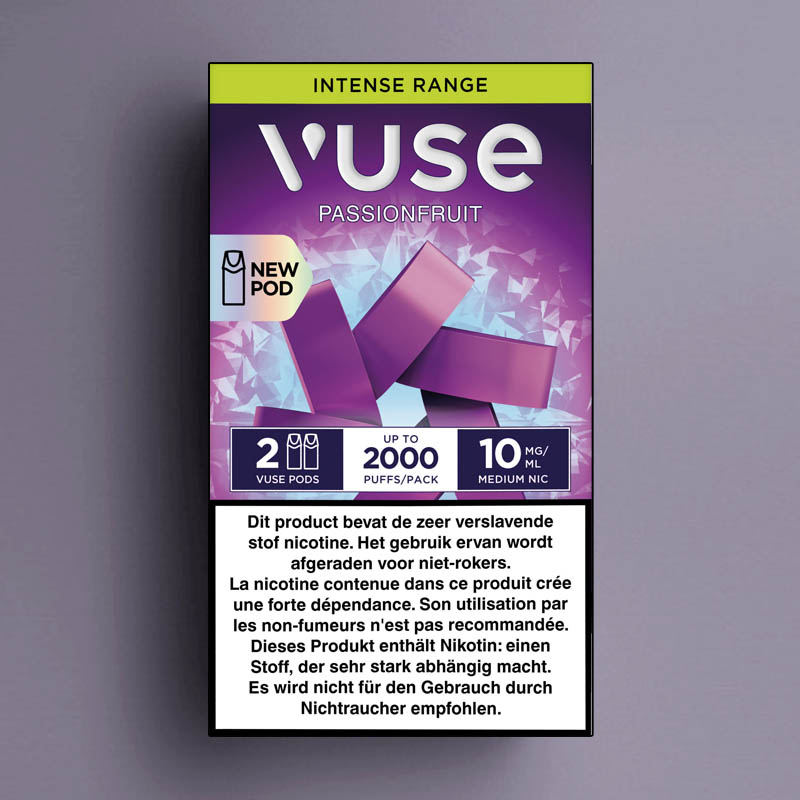 VUSE INTENSE PASSIONFRUIT 2-PODS 10mg /5 &