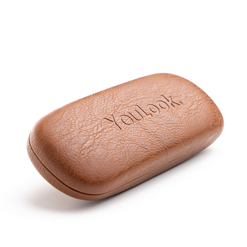 GLASSES LEATHER CASE BROWN