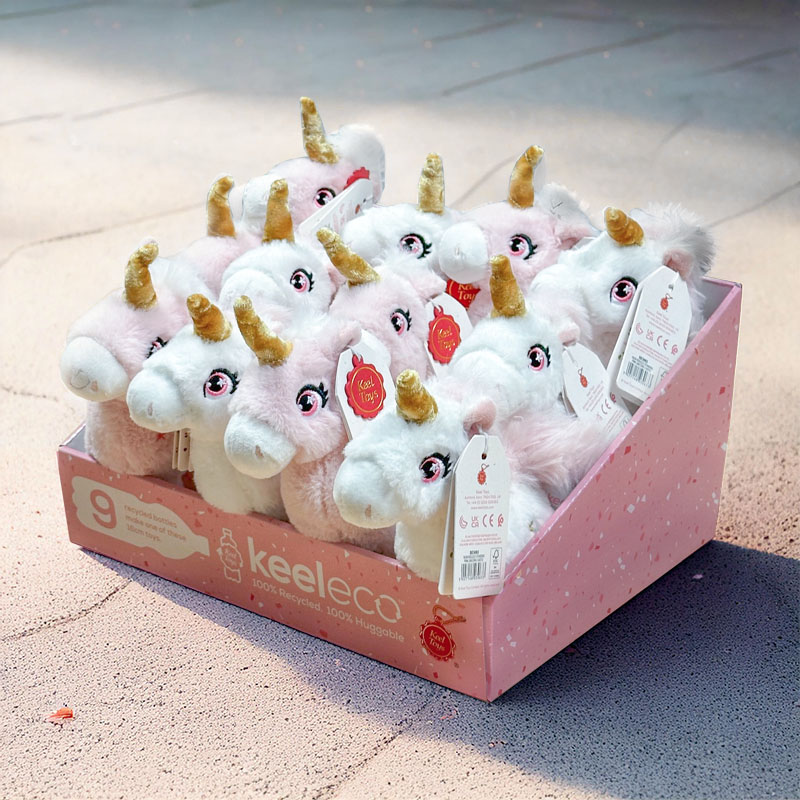 KEELECO PINK UNICORNS 16CM COUNTER DISPLAY 12pcs