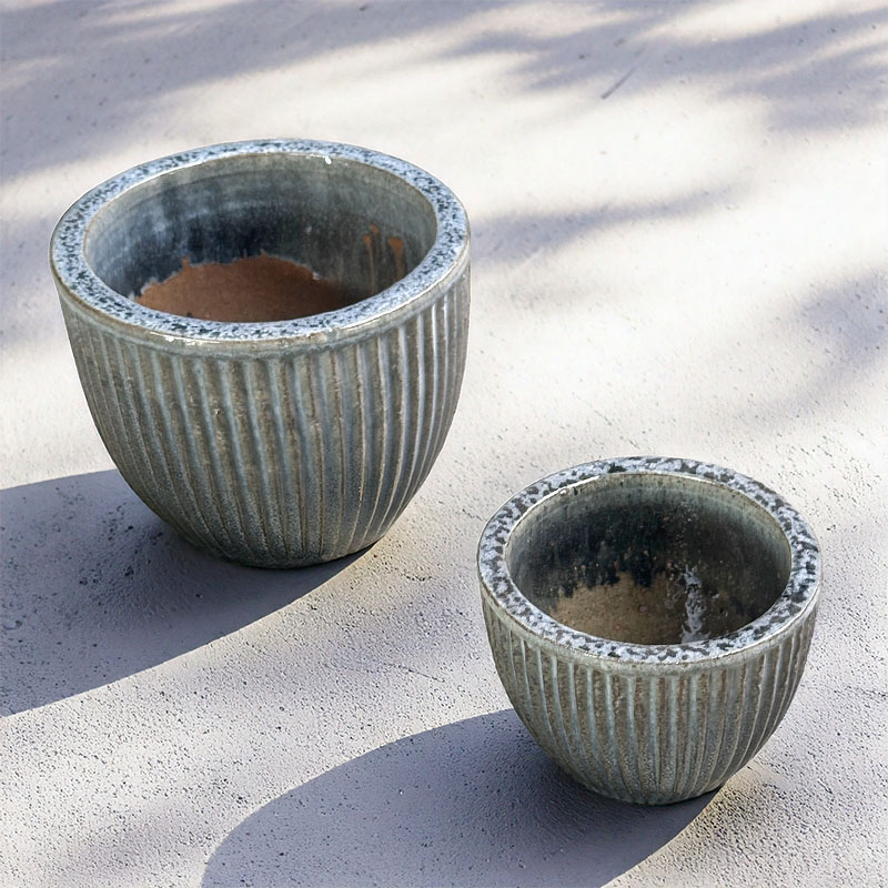 LINNEA FLOWERPOT GREY 14CM+18,5CM SET