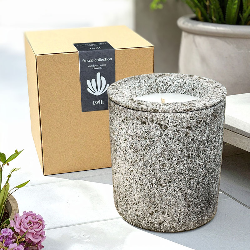 TWILI OUTDOOR CITRONELLA CANDLE FRESCO ASH GREY X-LARGE (INCL. REFILL)