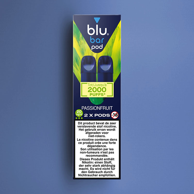BLU BAR 2-POD PACK PASSIONFRUIT 20MG /6