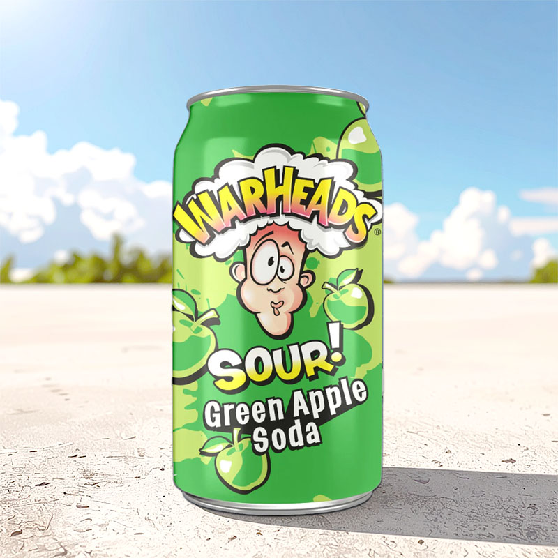 WARHEADS GREEN APPLE SODA 12 x 33cl