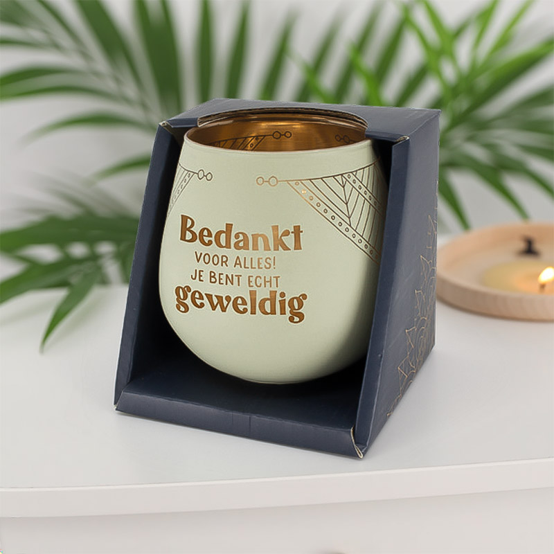 SFEERLICHTHOUDER "BEDANKT" (35426)