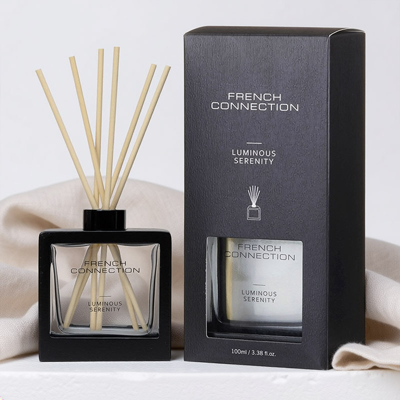 FRENCH CONNECTION BLACK WOODEN SURROUND DIFFUSER LUMINOUS SERENITY 100ML