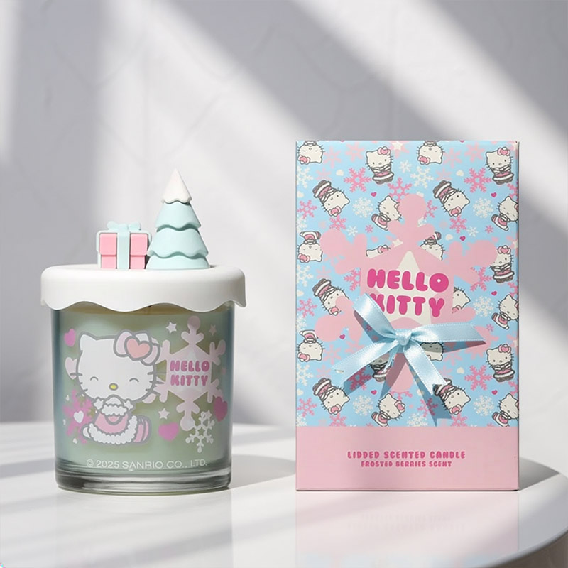 HELLO KITTY WINTER CANDLE WITH SILICONE LID FROSTED BERRIES 206G