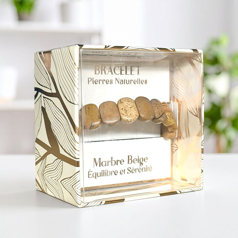 BRACELET PIERRE NATUREL MARBRE BEIGE