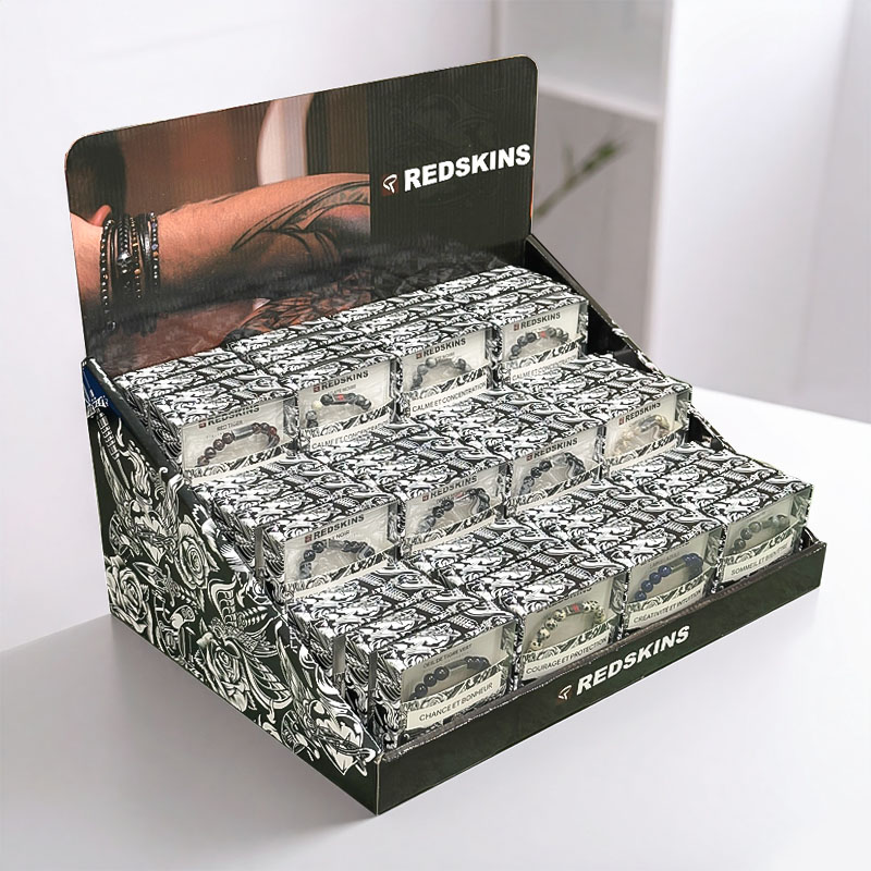 DISPLAY BRACELETS REDSKINS NATURAL STONES 72pcs