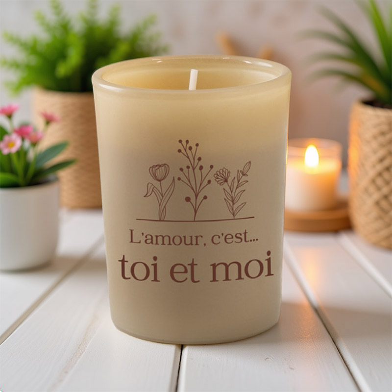 BOUGIES DE VOEUX "L'AMOUR C'EST..." (09414)