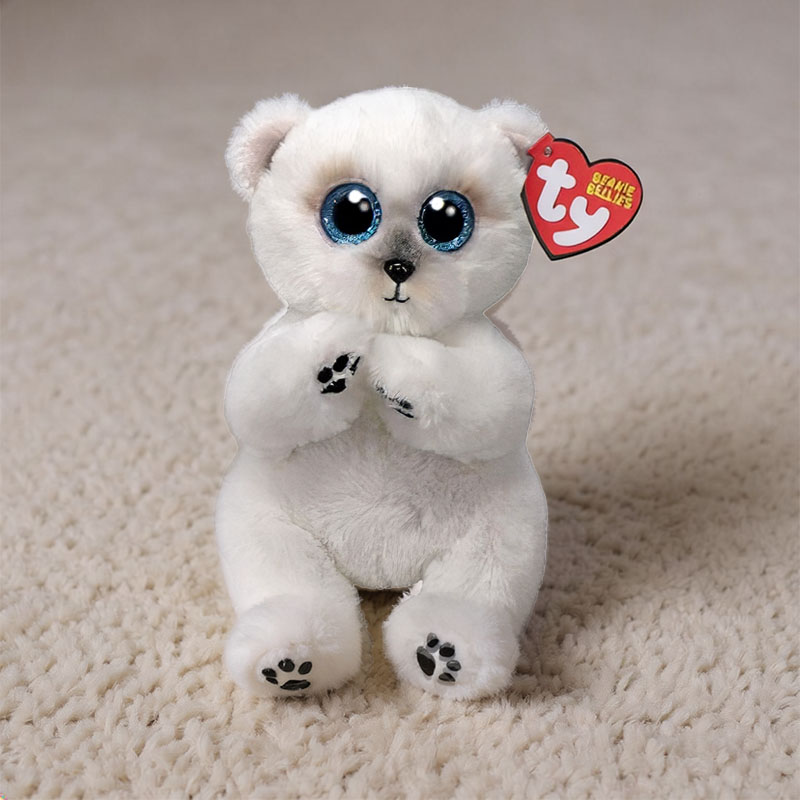 TY BEANIE BELLIES WUZZY THE POLAR BEAR SMALL 15CM