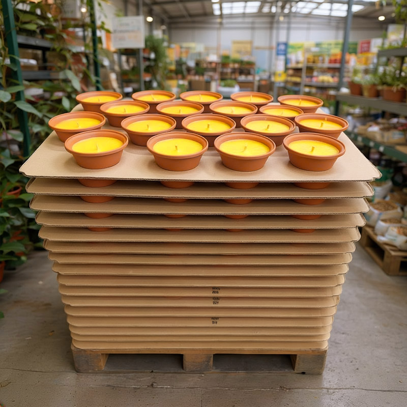 TWILI PALETDISPLAY OUTDOOR PARTY TERRACOTTASCHAAL CITRONELLA 23cm 255pcs