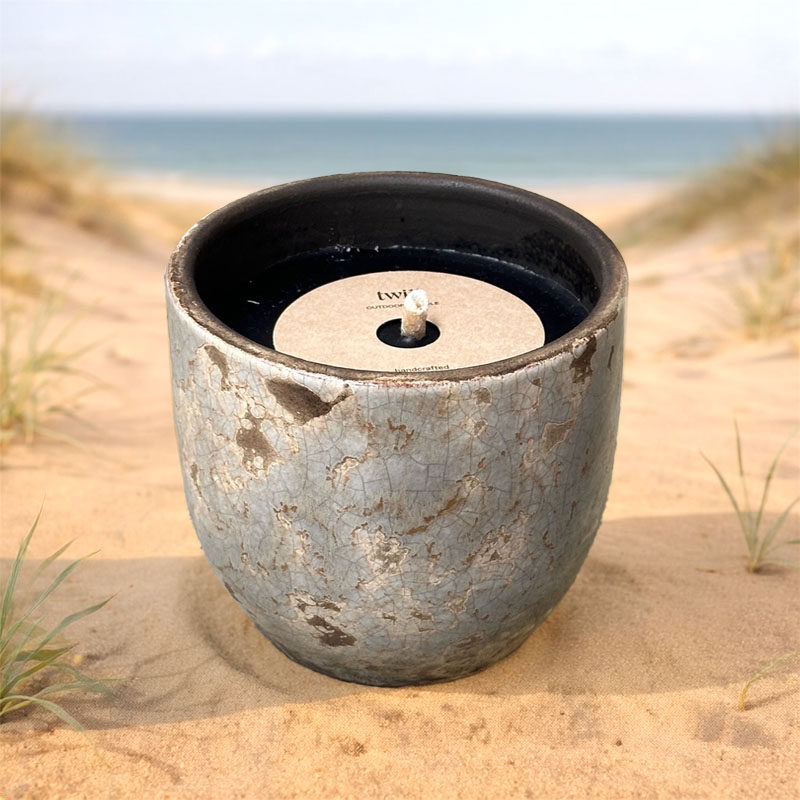 TWILI SUNSET COLL. OUTDOOR CANDLE V-GREY 14cm