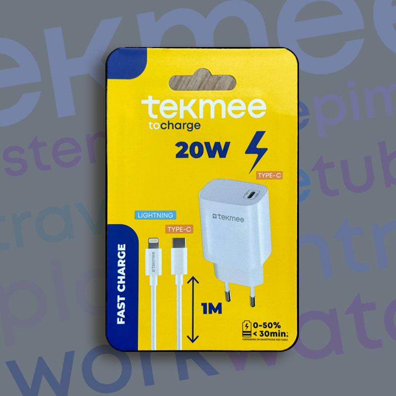 TEKMEE 20W FAST CHARGER KIT IPHONE (NEW DESIGN)