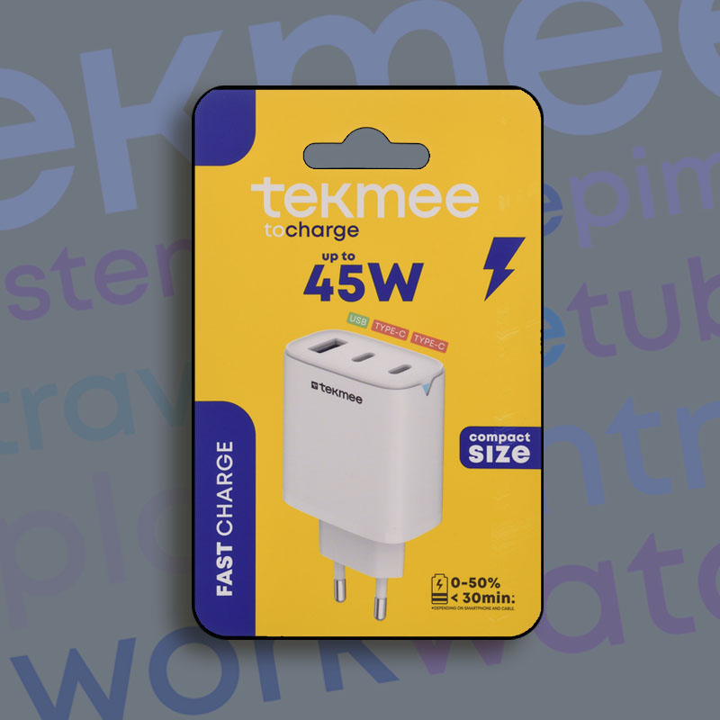 TEKMEE 45W 3-PORTS FAST WALL CHARGER
