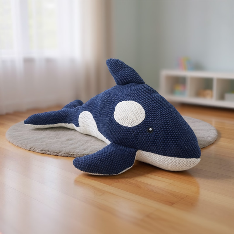WHALE NAVY BLUE COTTON 40cm