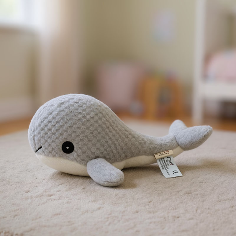 WHALE GREY COTTON 20cm