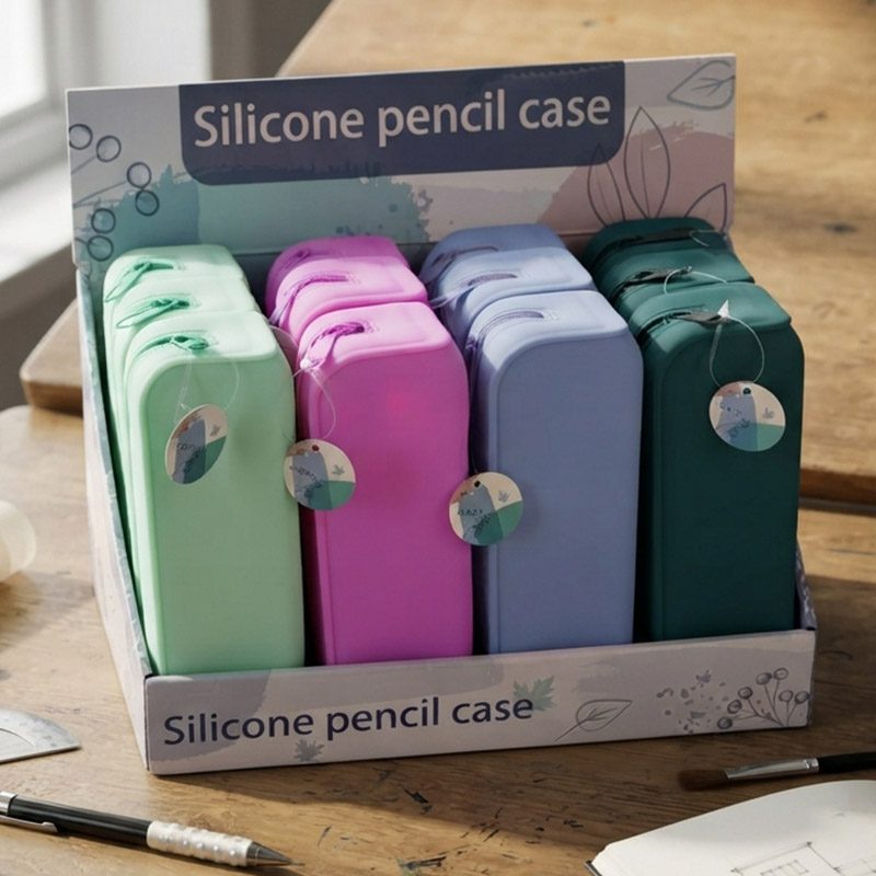 PENCIL CASE SILICONE TROPICAL TEAL /12