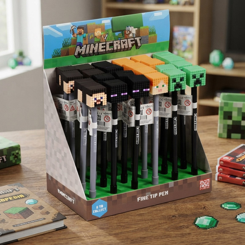 PEN MINECRAFT WITH SILICONE TOP /24 DESIGN 1