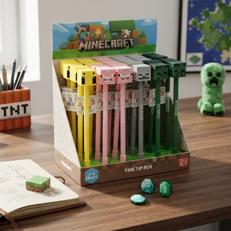PEN MINECRAFT WITH SILICONE TOP /24 DESIGN 2