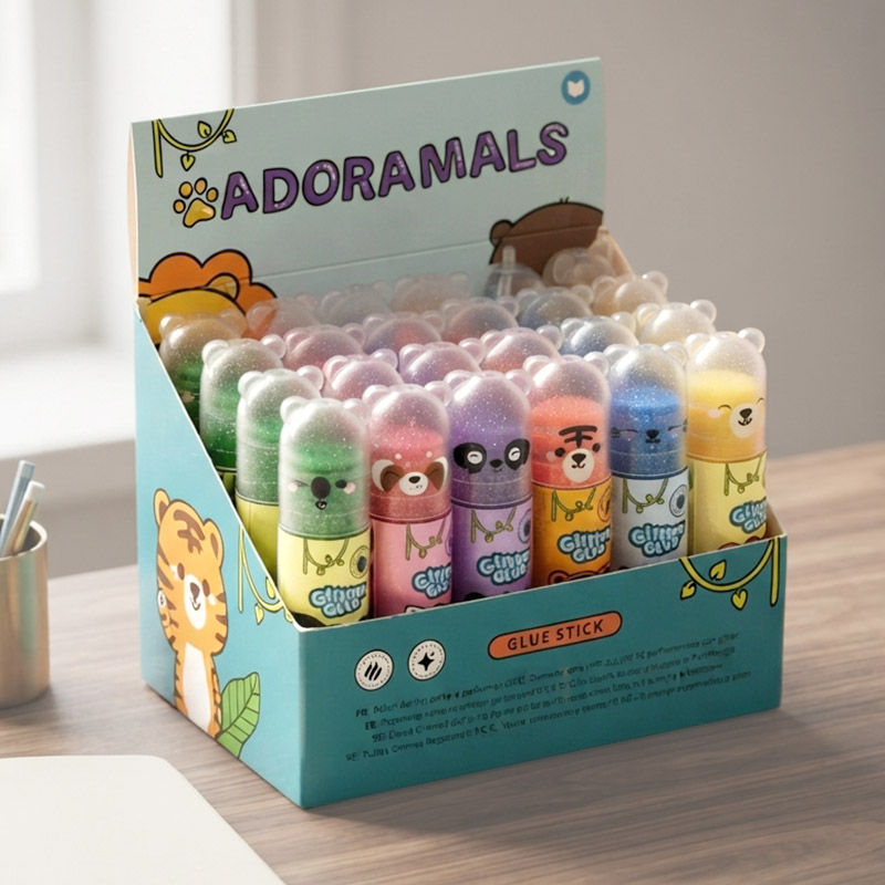 GLUE STICK ADORAMALS WITH PERFUME & GLITTER /24