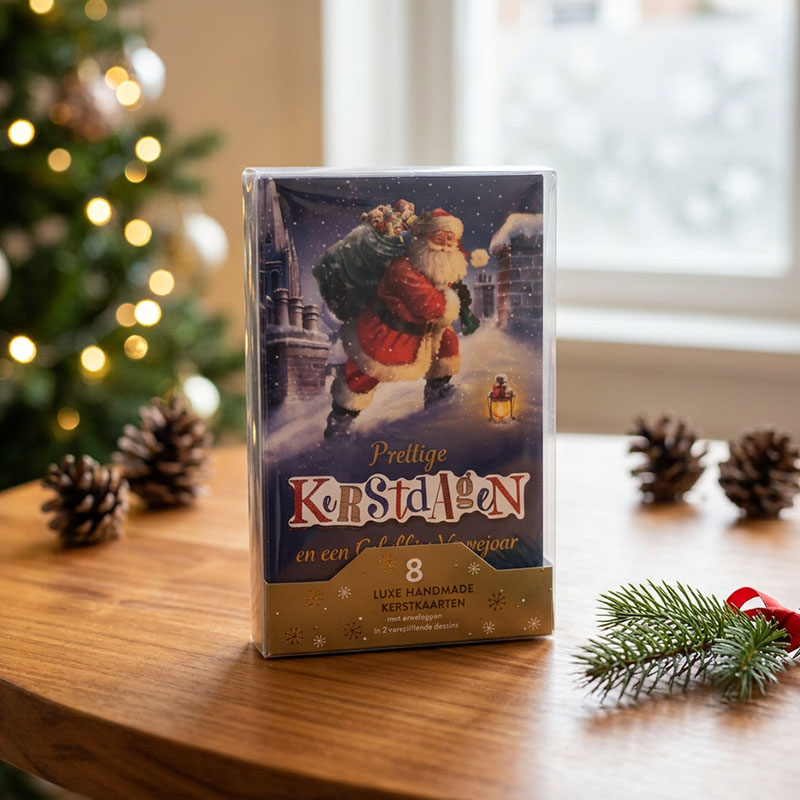 WENSKAARTEN KERSTMIS LUXE 8pcs