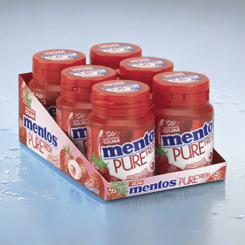 MENTOS CUP PURE FRESH STRAWBERRY 6x60g