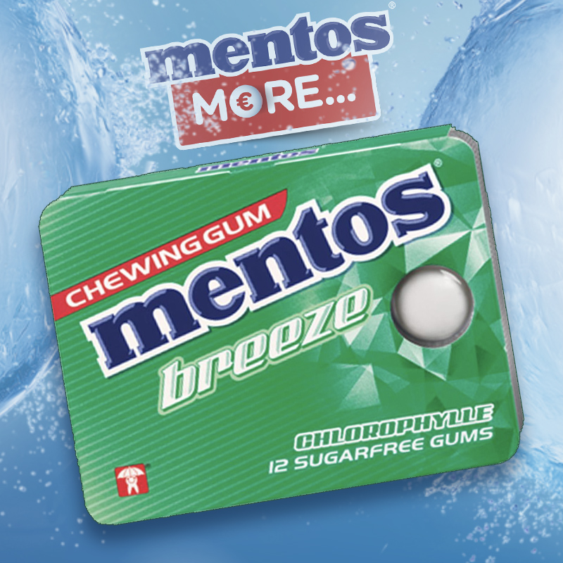 MENTOS GUM BLISTER CHLOROPHYLLE 12x18g
