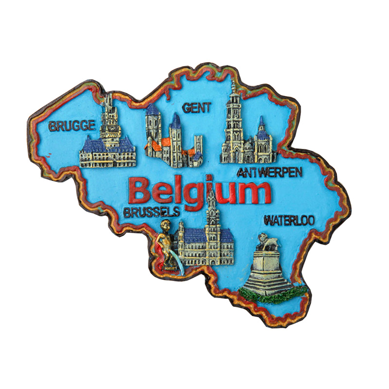 MAGNET BELGIUM 5 ( BELGIUM MAP IN WOOD )