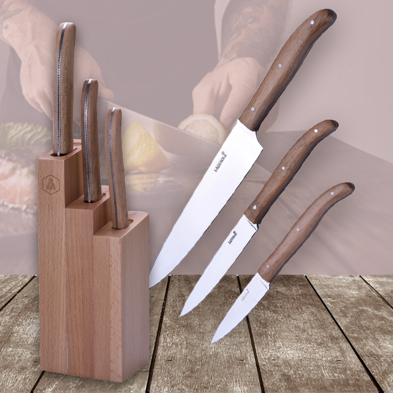 LAGUIOLE KITCHEN KNIVES BEECH WOOD