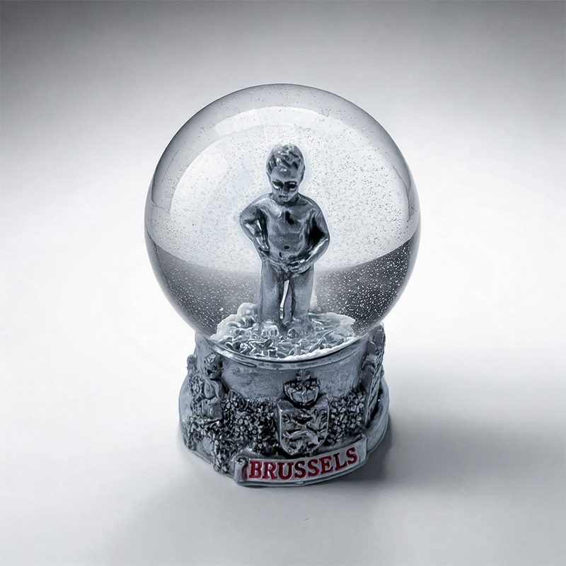 SNOW GLOBE MANNEKEN PIS SILVER