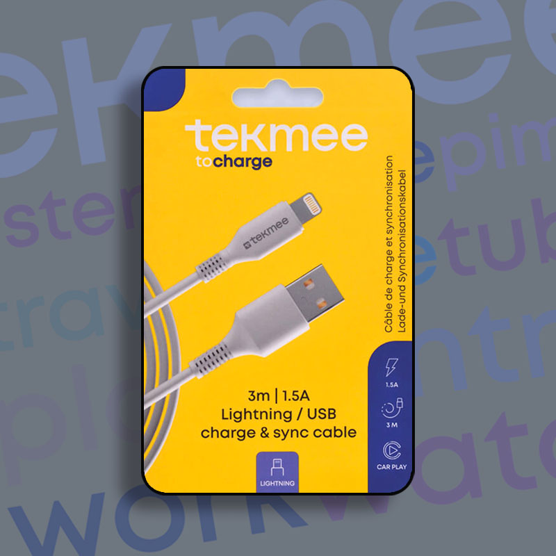 TEKMEE 3M USB TO LIGHTNING ROUND