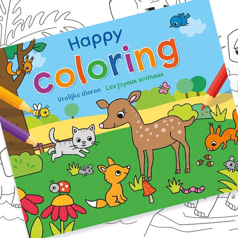 HAPPY COLORING BOOK - HAPPY ANIMALS 