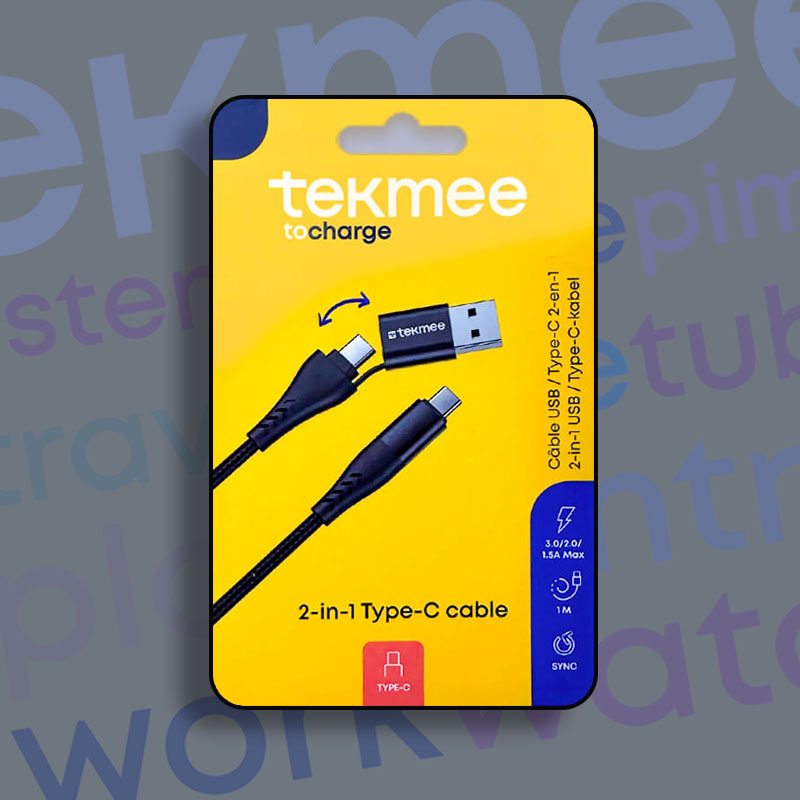 TEKMEE 2 IN 1 TYPE-C CABLE