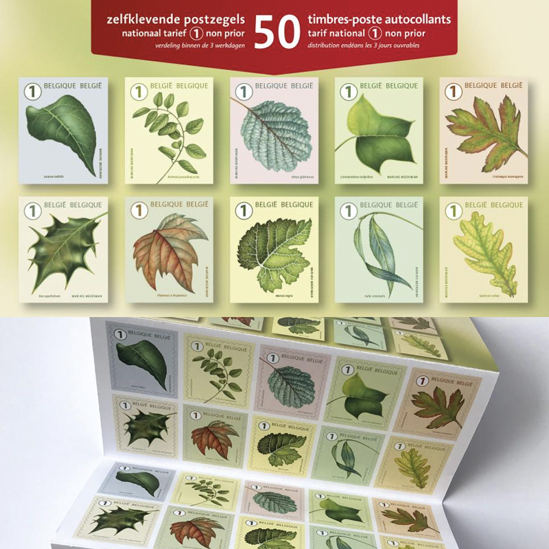 POSTZEGELS T1 NAT. BOMEN 5x10