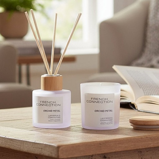 [FCD004VSET] FRENCH CONNECTION PASTEL LAVENDER&CEDARWOOD CANDLE 141G + DIFFUSER 100ML GIFT SET