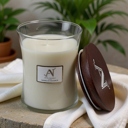 [ANLCRCS001W] AROMA NATURALS CONTEMPORARY CANDLE VANILLA COCONUT 320G SMALL