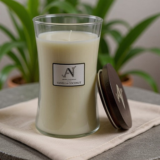 [ANLCRCM001W] AROMA NATURALS CONTEMPORARY CANDLE VANILLA COCONUT 607G MEDIUM