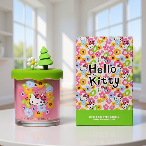 [HKSEASC01SP] HELLO KITTY SPRING CANDLE WITH SILICONE LID SPRING BLOSSOM 206G