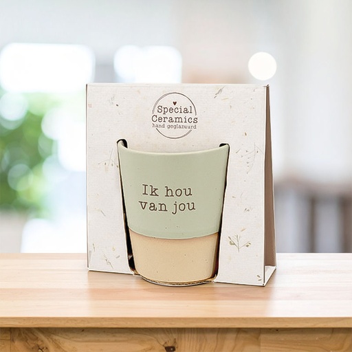[00125007] SPECIAL CERAMICS MUG "IK HOU VAN JOU" (35778)