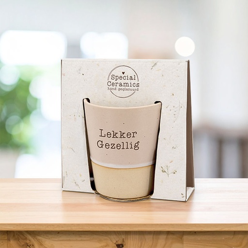 [00125020] SPECIAL CERAMICS MUG "LEKKER GEZELLIG" (35791)