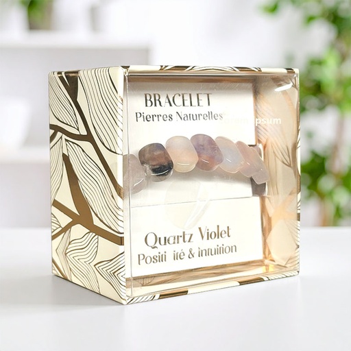 [00336279-7] BRACELET PIERRE NATUREL QUARTZ VIOLET